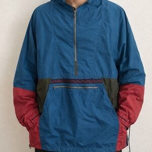 Authentic MountainTek Vintage Windbreaker Jacket XL
Colorblock Hooded Outdoor